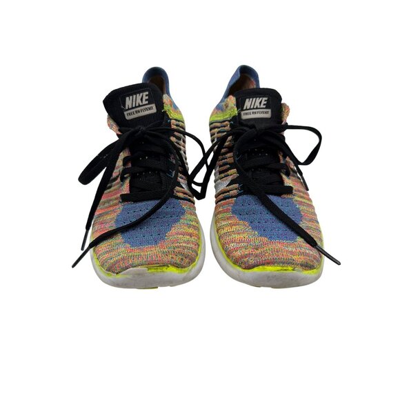 Nike Free Rn Flyknit Multicolor Running Shoes size 7 - Picture 2 of 8